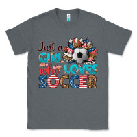 Charcoal Heather just a girl who loves soccer Classic Tee - HRA Design Shop