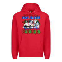 Red jolliest bunch of postal workers this side of the Premium Hoodie - MaliasSmallBusiness