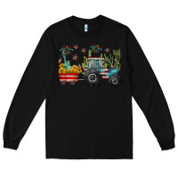 Black 4th of july tractor Long Sleeve Tee - CowGirlArtShop