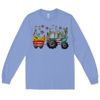 Colony Blue 4th of july tractor Long Sleeve Tee - CowGirlArtShop