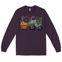 Plum 4th of july tractor Long Sleeve Tee - CowGirlArtShop