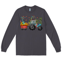 Smoke 4th of july tractor Long Sleeve Tee - CowGirlArtShop