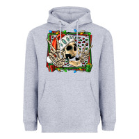 Heather Grey Christmas happy skeleton Heavyweight Hoodie - Jasminsmagicworld