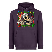 Plum Christmas happy skeleton Heavyweight Hoodie - Jasminsmagicworld