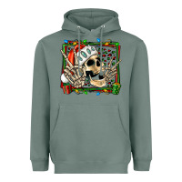Sage Christmas happy skeleton Heavyweight Hoodie - Jasminsmagicworld