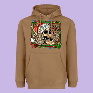 Christmas Happy Skeleton Heavyweight Hoodie Designed By Jasminsmagicworld