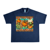 Navy fall pumpkin Urban Heavy Tee - BarkalooDesign