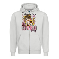 Dove Grey i wanna be a cowboo baby halloween Zipper Hoodie - AdoDesignShop