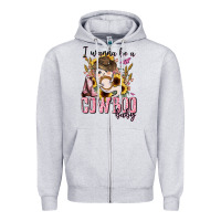 Heather Grey i wanna be a cowboo baby halloween Zipper Hoodie - AdoDesignShop