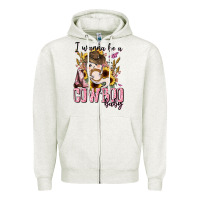 Oatmeal Heather i wanna be a cowboo baby halloween Zipper Hoodie - AdoDesignShop