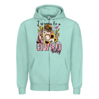 I Wanna Be A Cowboo Baby Halloween Zipper Hoodie | Teevron