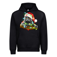 Black christmas scottish fold cat Urban Hoodie - LillyAllenDesigns