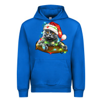 Cobalt christmas scottish fold cat Urban Hoodie - LillyAllenDesigns