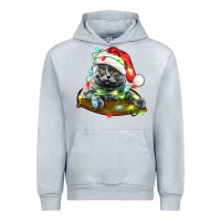 Heather Grey christmas scottish fold cat Urban Hoodie - LillyAllenDesigns