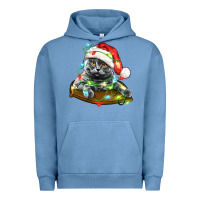 Pigment Pebble Blue christmas scottish fold cat Urban Hoodie - LillyAllenDesigns