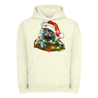 Pigment Pistachio christmas scottish fold cat Urban Hoodie - LillyAllenDesigns