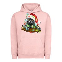 Pigment Salmon christmas scottish fold cat Urban Hoodie - LillyAllenDesigns