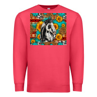 Cardinal Aztec Sunflowers Horse Premium Sweatshirt - LillyAllenDesigns