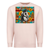 Pale Pink Aztec Sunflowers Horse Premium Sweatshirt - LillyAllenDesigns