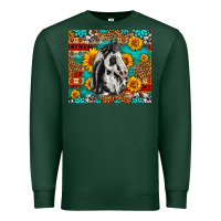 Sports Green Aztec Sunflowers Horse Premium Sweatshirt - LillyAllenDesigns