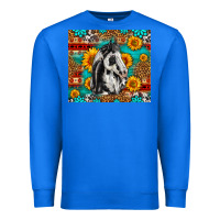 True Royal Aztec Sunflowers Horse Premium Sweatshirt - LillyAllenDesigns