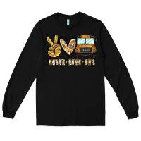 Black peace love bus Long Sleeve Tee - CowhideDigitalArt