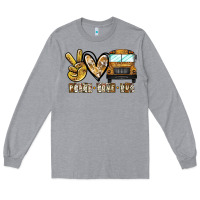 Heather Grey peace love bus Long Sleeve Tee - CowhideDigitalArt