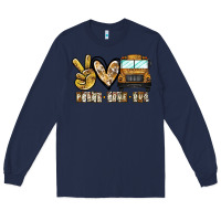 Navy peace love bus Long Sleeve Tee - CowhideDigitalArt