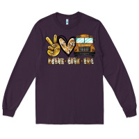 Plum peace love bus Long Sleeve Tee - CowhideDigitalArt