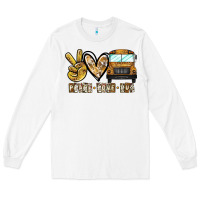 White peace love bus Long Sleeve Tee - CowhideDigitalArt