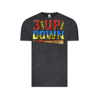 Vintage Black 3 up 3 down softball Vintage Tee - texasbilliewilder