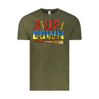 Vintage Olive 3 up 3 down softball Vintage Tee - texasbilliewilder