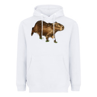 White Capybara Heavyweight Hoodie - LillyAllenDesigns