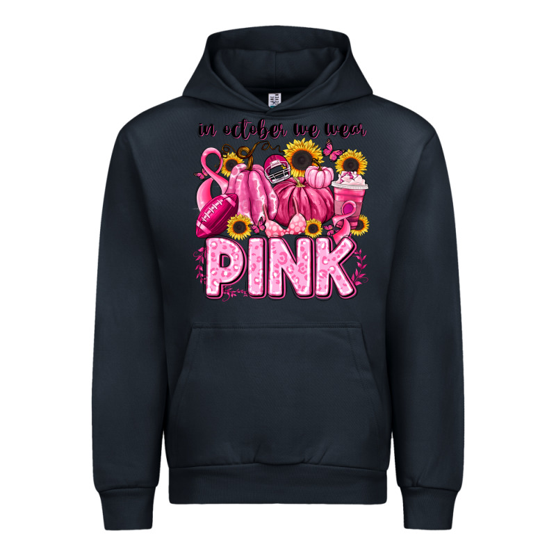 In October We Wear Pink Football Urban Hoodie by LillyAllenDesigns | Teevron