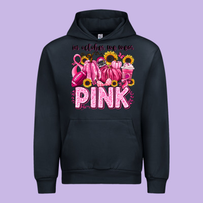 In October We Wear Pink Football Urban Hoodie Designed By Lillyallendesigns