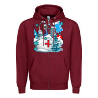 Burgundy Winter Nurse life Zipper Hoodie - AdoDesignShop
