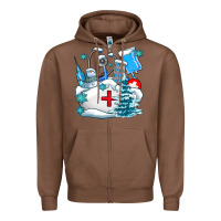 Chestnut Winter Nurse life Zipper Hoodie - AdoDesignShop