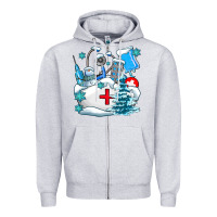 Heather Grey Winter Nurse life Zipper Hoodie - AdoDesignShop