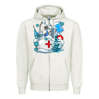 Oatmeal Heather Winter Nurse life Zipper Hoodie - AdoDesignShop