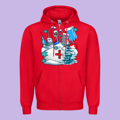 Winter Nurse Life Zipper Hoodie Designed By Adodesignshop