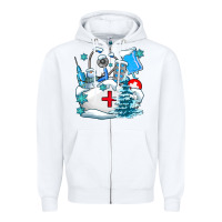 White Winter Nurse life Zipper Hoodie - AdoDesignShop