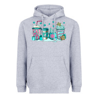 Heather Grey winter Christmas tree cakes coffee Heavyweight Hoodie - Jasminsmagicworld