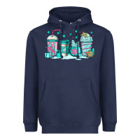 Navy winter Christmas tree cakes coffee Heavyweight Hoodie - Jasminsmagicworld