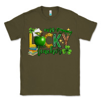 Army Green St. Patrick's Day one lucky teacher Classic Tee - Neo Western