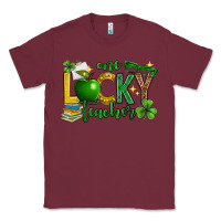 Burgundy St. Patrick's Day one lucky teacher Classic Tee - Neo Western