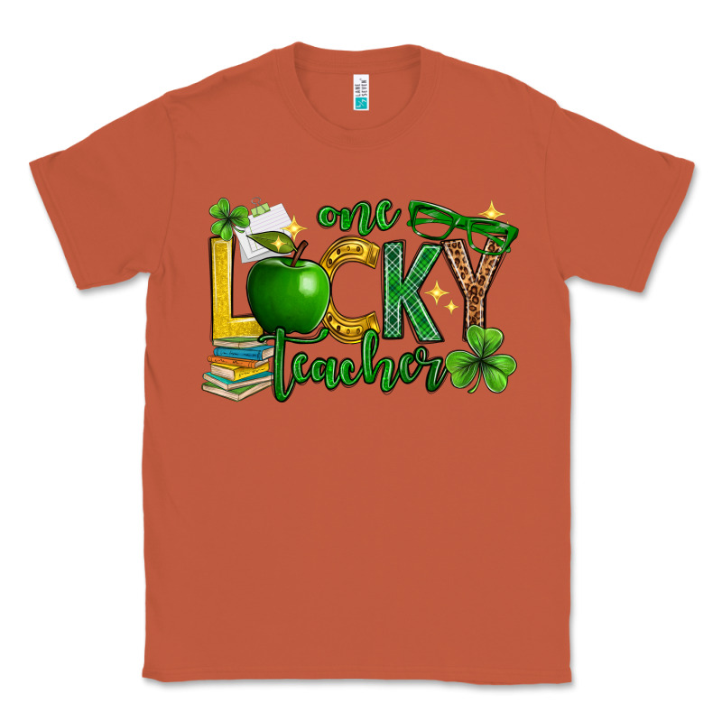 St. Patrick's Day One Lucky Teacher Classic Tee by Neo Western | Teevron
