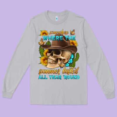 Somewhere Where The Summer Lasted All Year 'round Long Sleeve Tee Designed By Hra Design Shop