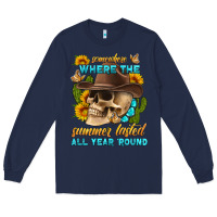 Navy somewhere where the summer lasted all year 'round Long Sleeve Tee - HRA Design Shop