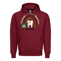 Burgundy Christmas dental life rainbow Zipper Hoodie - JahusDesignShop