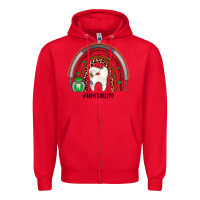 Red Christmas dental life rainbow Zipper Hoodie - JahusDesignShop